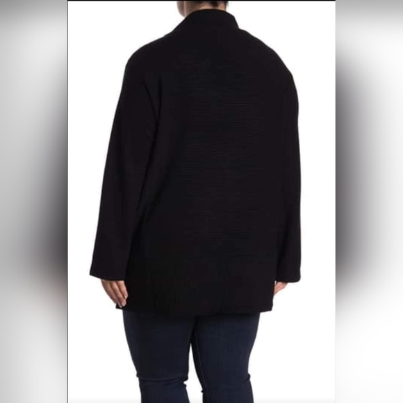Melloday Mock Neck Rib Knit Sweater in Black Size 1x Nwt - Picture 2 of 2